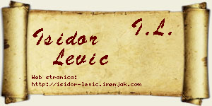 Isidor Lević vizit kartica
